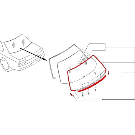 Nissan OEM - Skyline R32 Backglass Molding