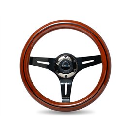 NRG - Classic Dark Wood Grain Steering Wheel