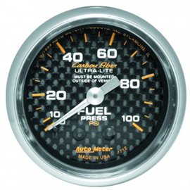 Autometer Fuel Pressure MECH Carbon Gauge