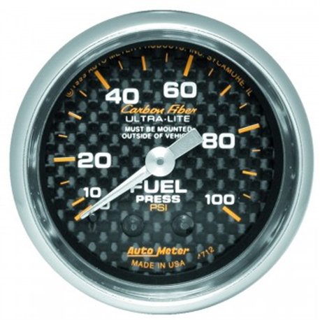 Autometer Fuel Pressure MECH Carbon Gauge