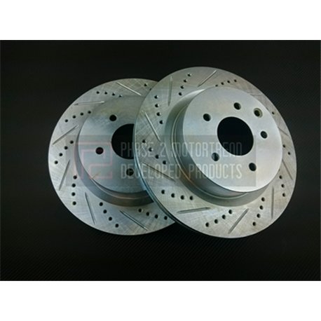 P2M - NISSAN Z33 SLOTTED / DRILLED REAR BRAKE ROTORS (PAIR) (TRACK)