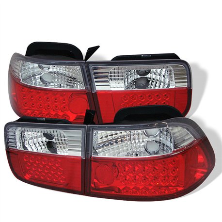 Spyder Tail Light Led Civic 96-00 2Dr Red Clear