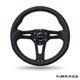 NRG - Black Leather Steering Wheel w/ Carbon Center Spoke